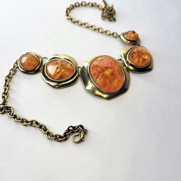 Orange Cabochon Style Choker Necklace - Picture 7 of 10